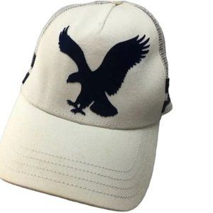 American Eagle Outfitters White Snapback Mesh Hat, One Size